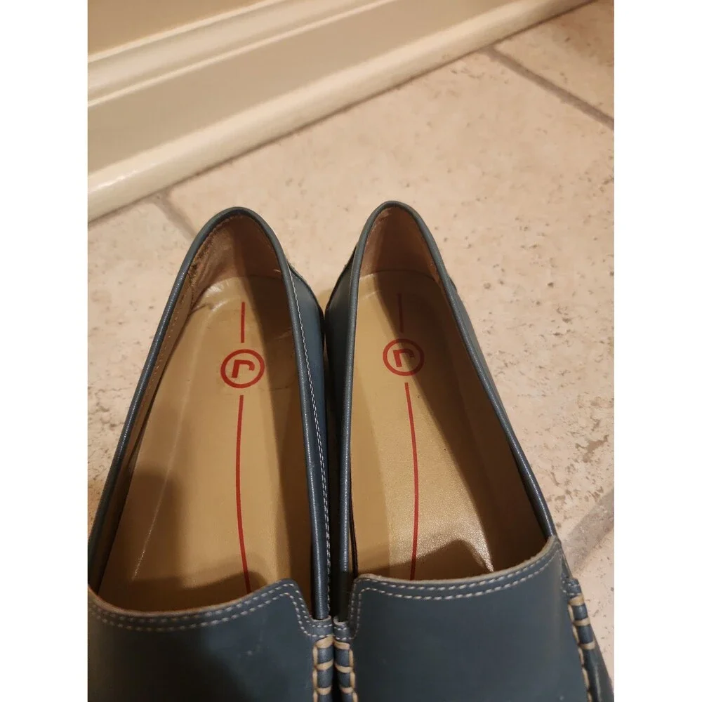 Rockport Women's Teal Blue Leather Loafers Size 9.5
